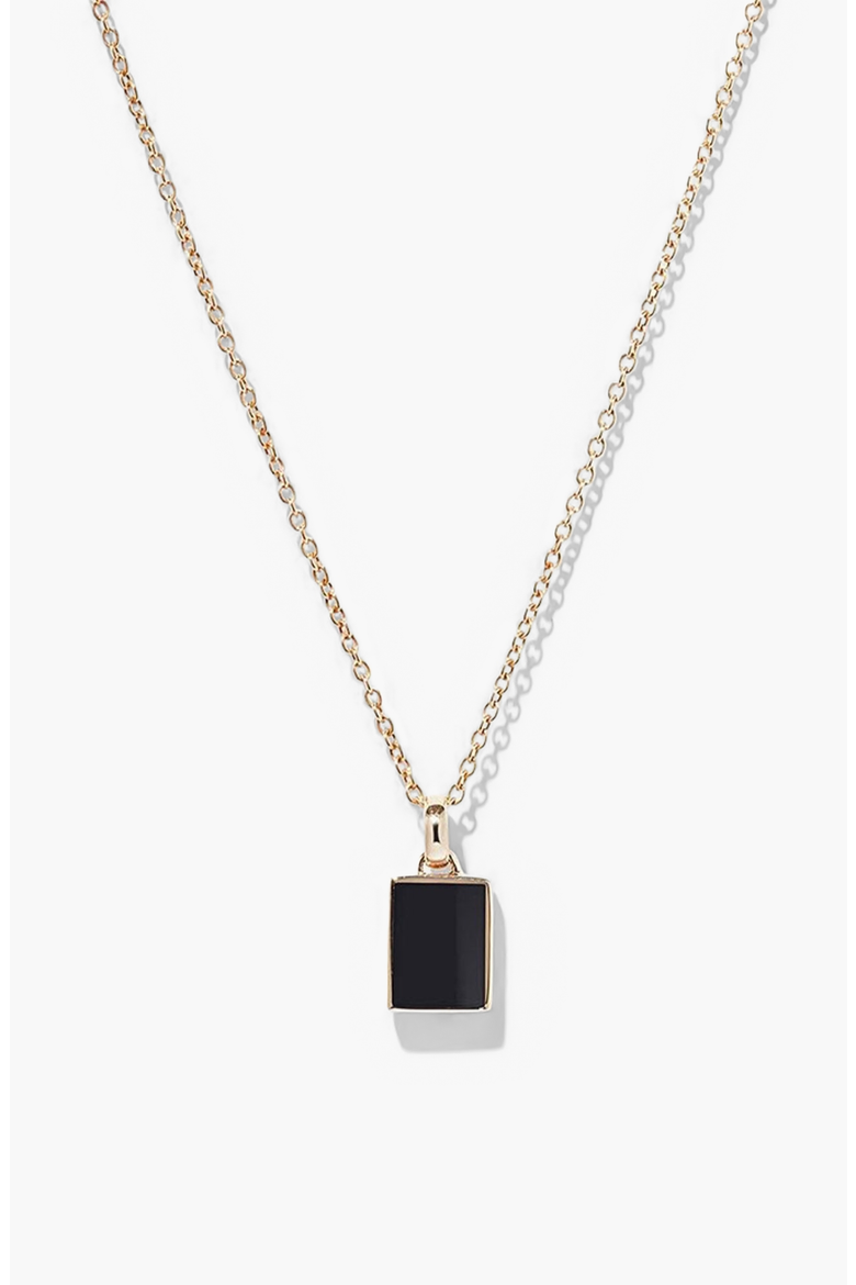 Black Onyx Pendant Necklace, Main, color, Yellow Gold/Black Onyx