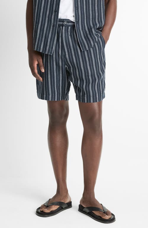 Vince Stripe Hemp Beach Shorts In Coastal