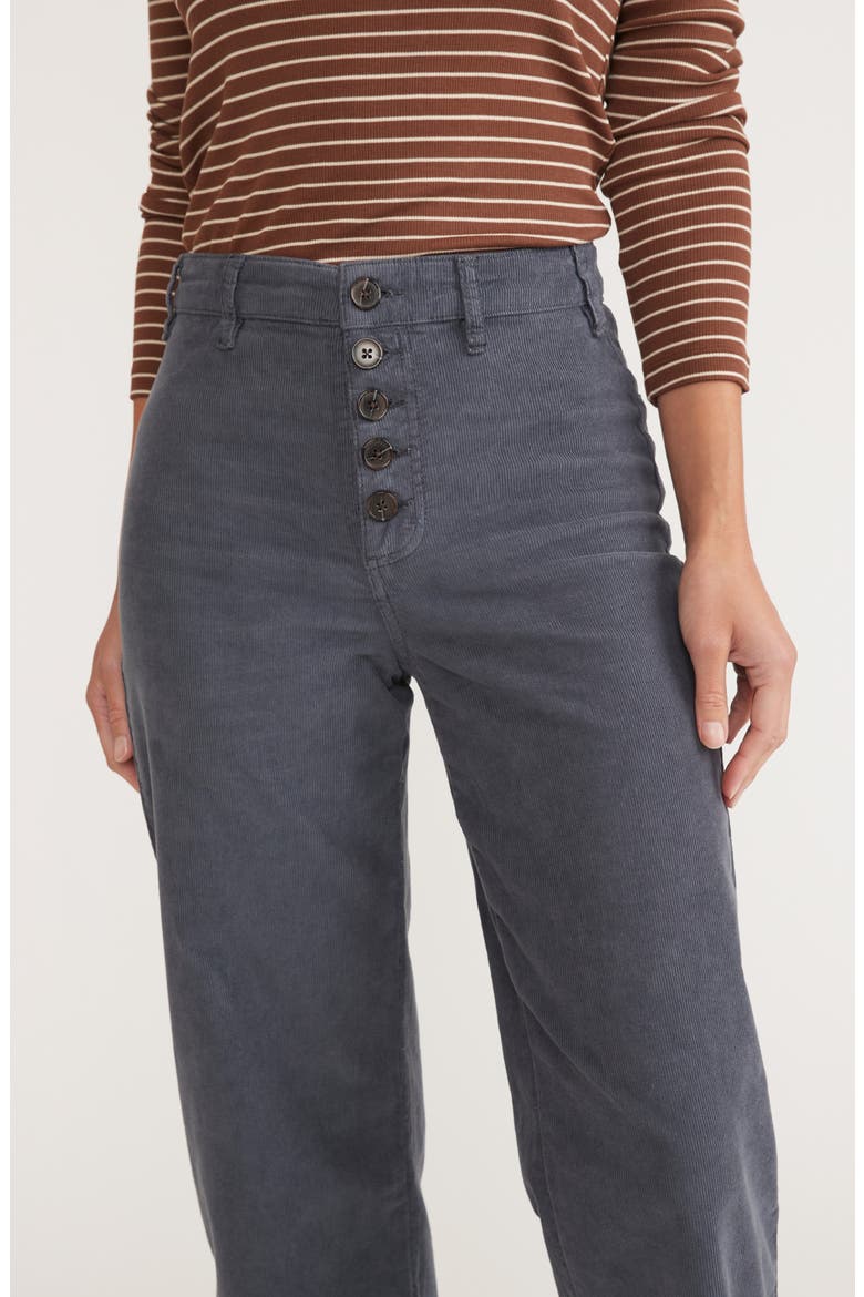 Bridget High Waist Crop Wide Leg Corduroy Pants, Alternate, color, NAVY