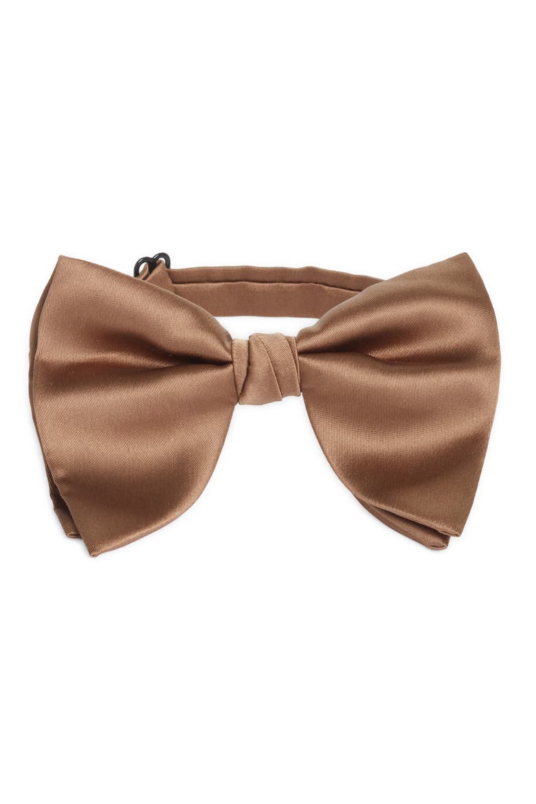 Silk Butterfly Bow Tie, Main, color, BROWN