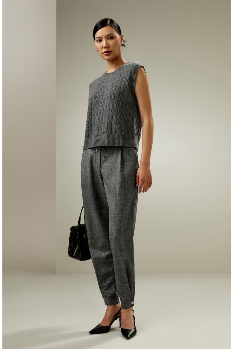Women's Glen Flex Worsted Trousers, Alternate, color, Mixed Gray