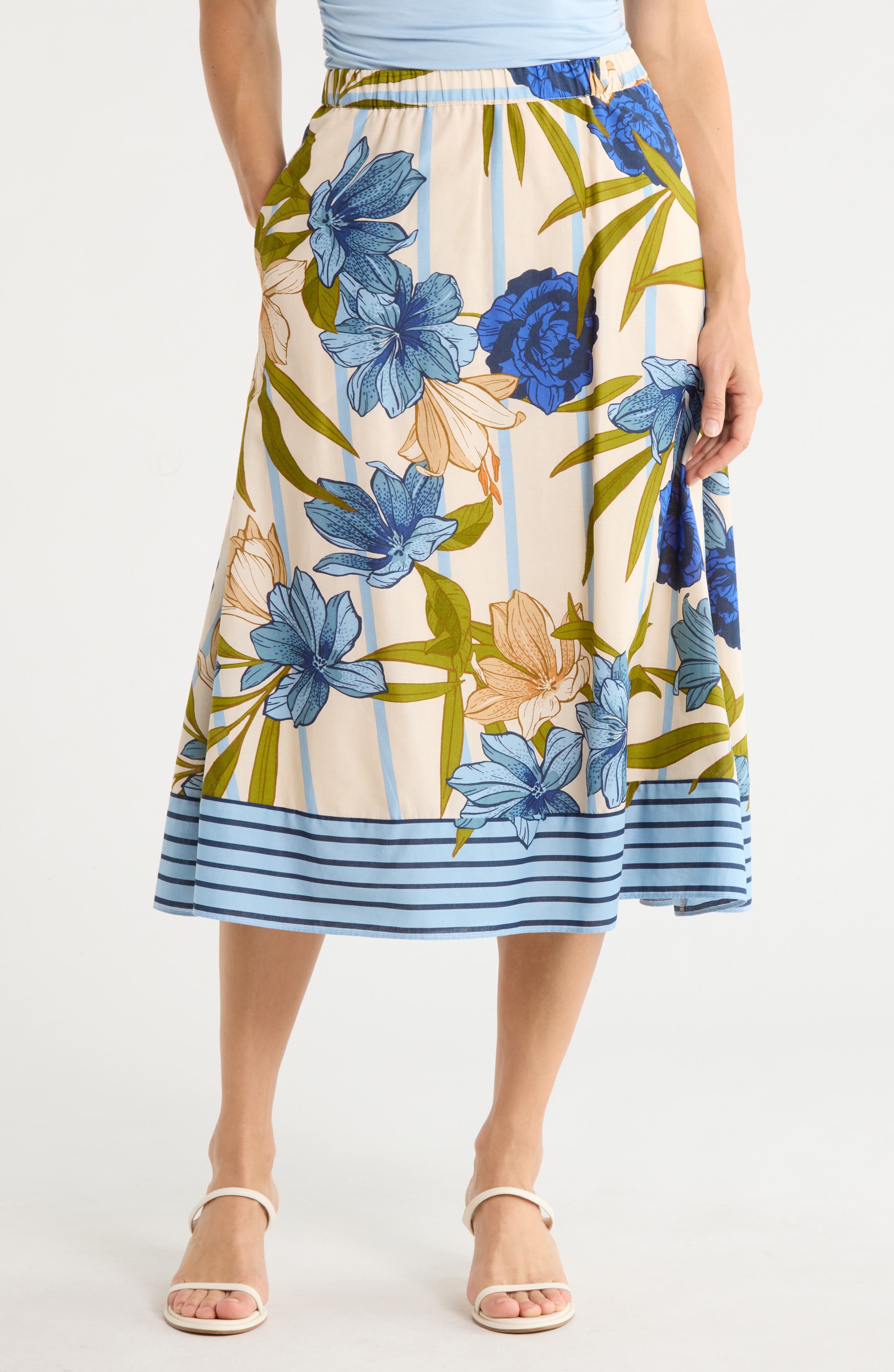 Halogen® Border Full Maxi Skirt