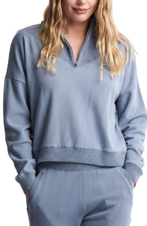 Barefoot Dreams Cozychic® Ultra Lite® Rib Quarter Zip In Blue