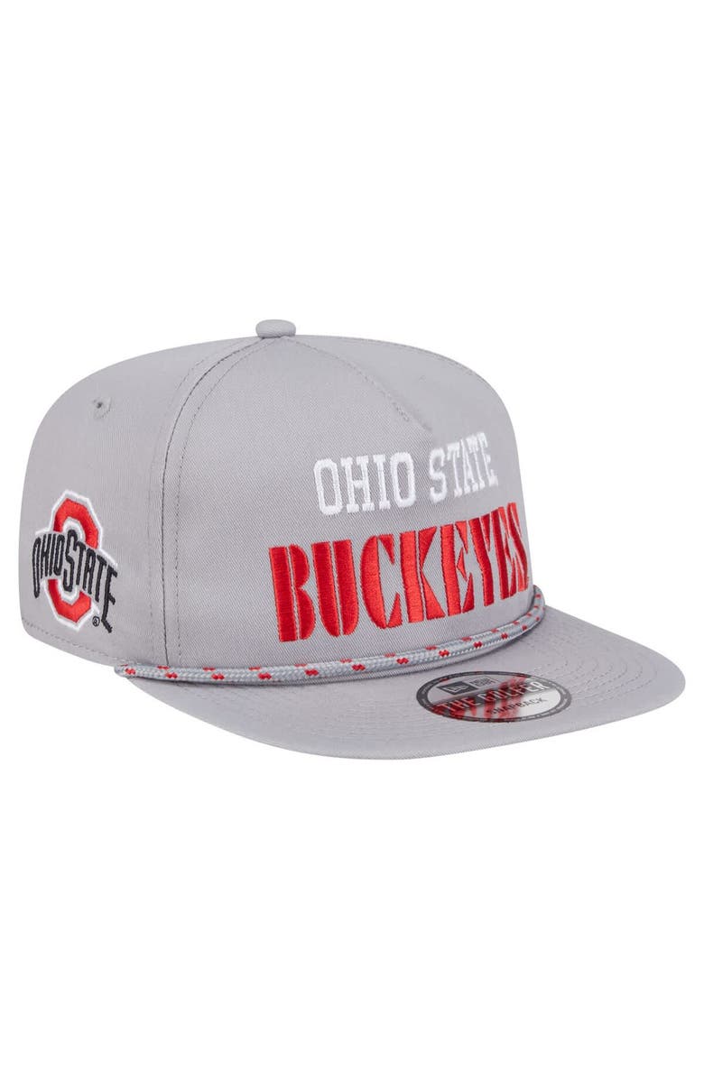 New Era Men's New Era Gray Ohio State Buckeyes Golfer Vintage Adjustable Hat, Main, color, 