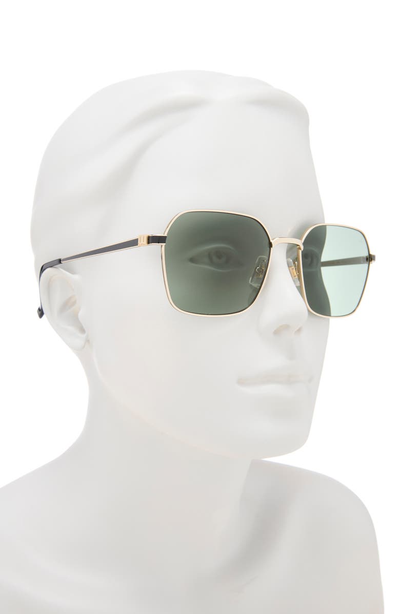 Dunhill 58mm Square Sunglasses, Alternate, color, Gold Gold Green