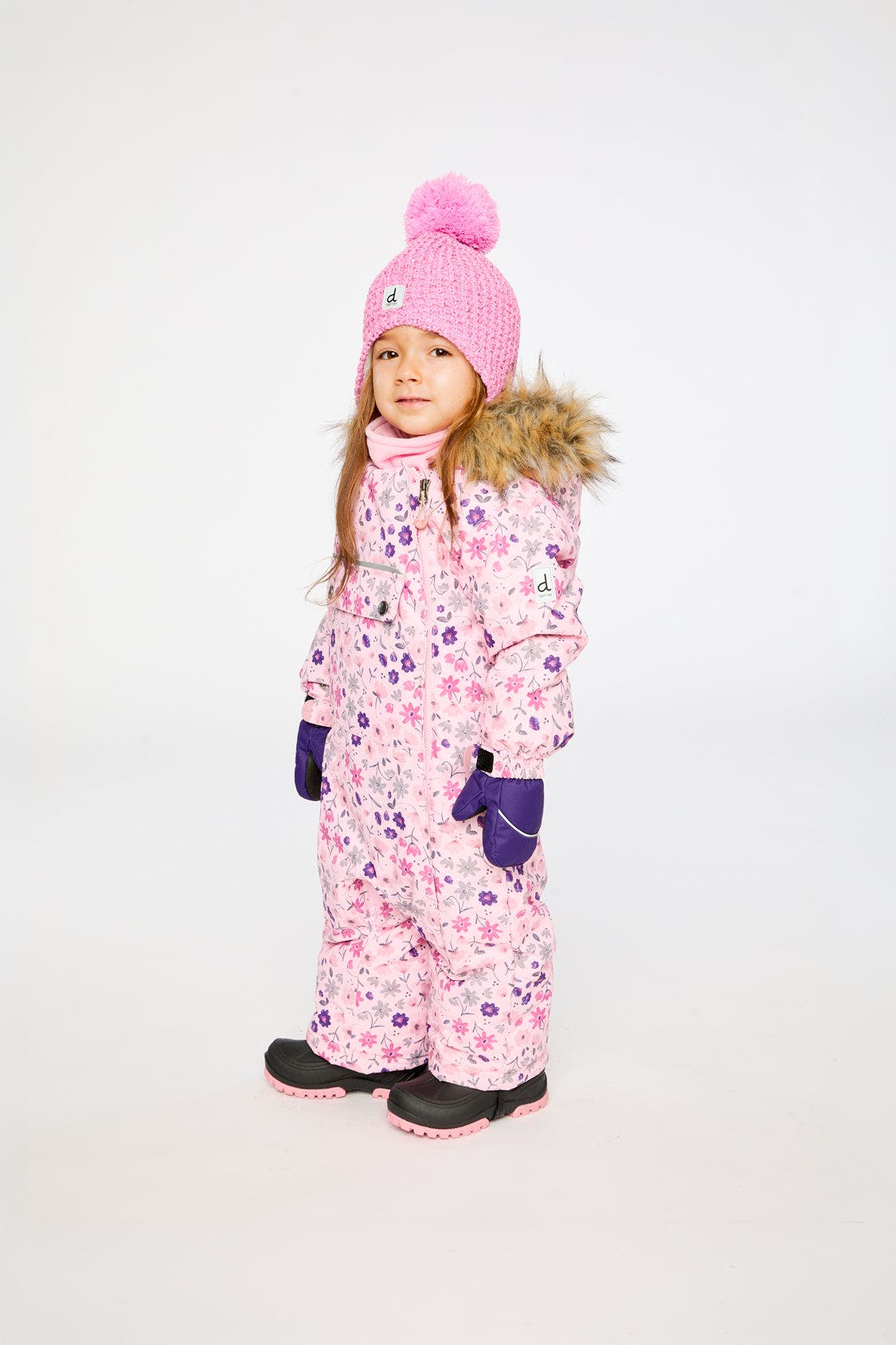 Deux par Deux Play Mini Flower Faux Fur Hood Car Seat One Piece ...