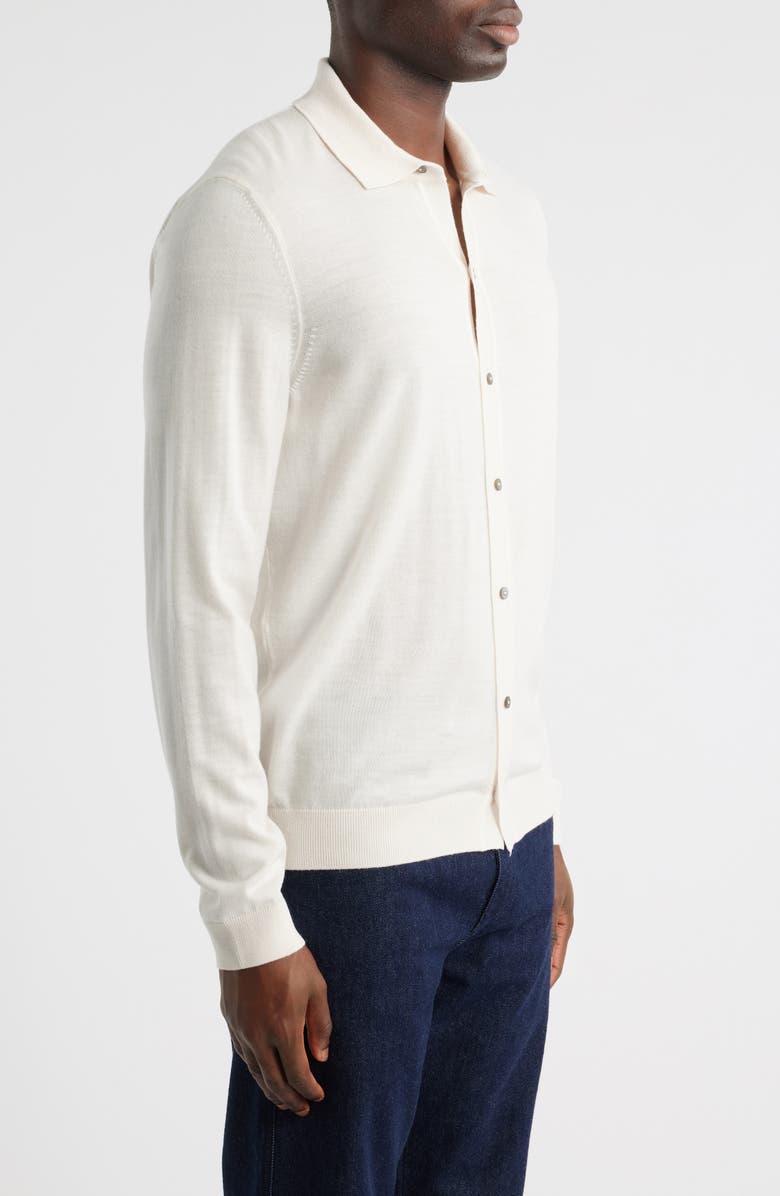 BOSS Helbert Wool Cardigan, Alternate, color, Open White