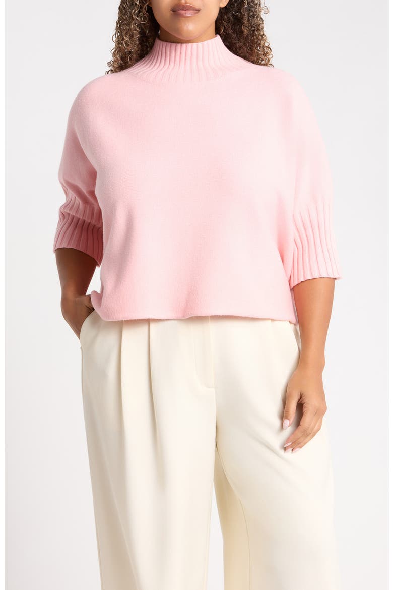 Crop Turtleneck Sweater, Main, color, PINK