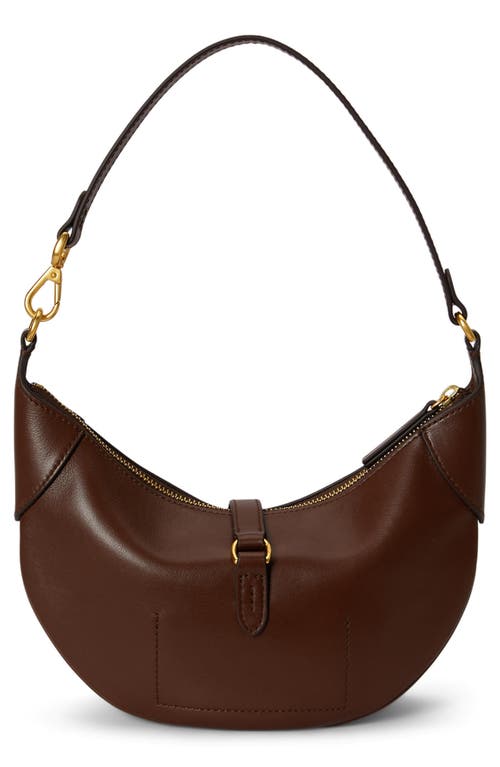 Polo Ralph Lauren Mini Sport Calf Leather Shoulder Bag In Brown