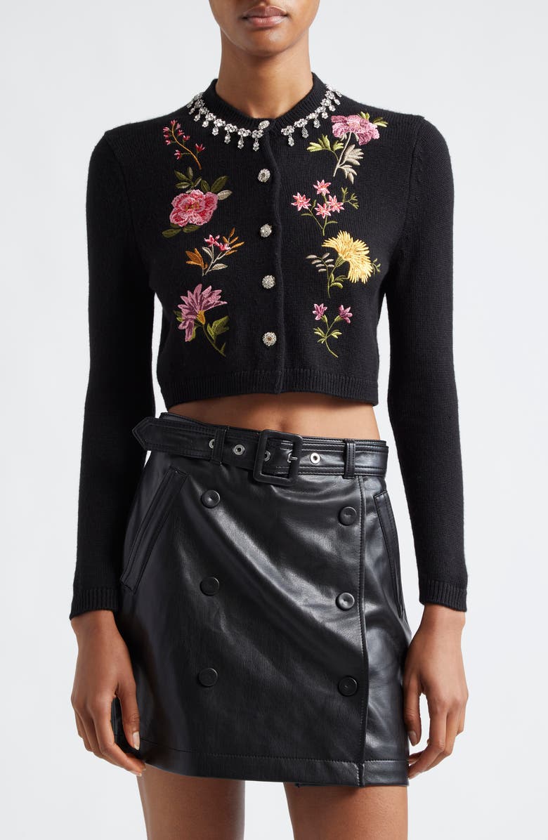 Cinq à Sept Isolde Floral Embroidery Cardigan, Main, color, 