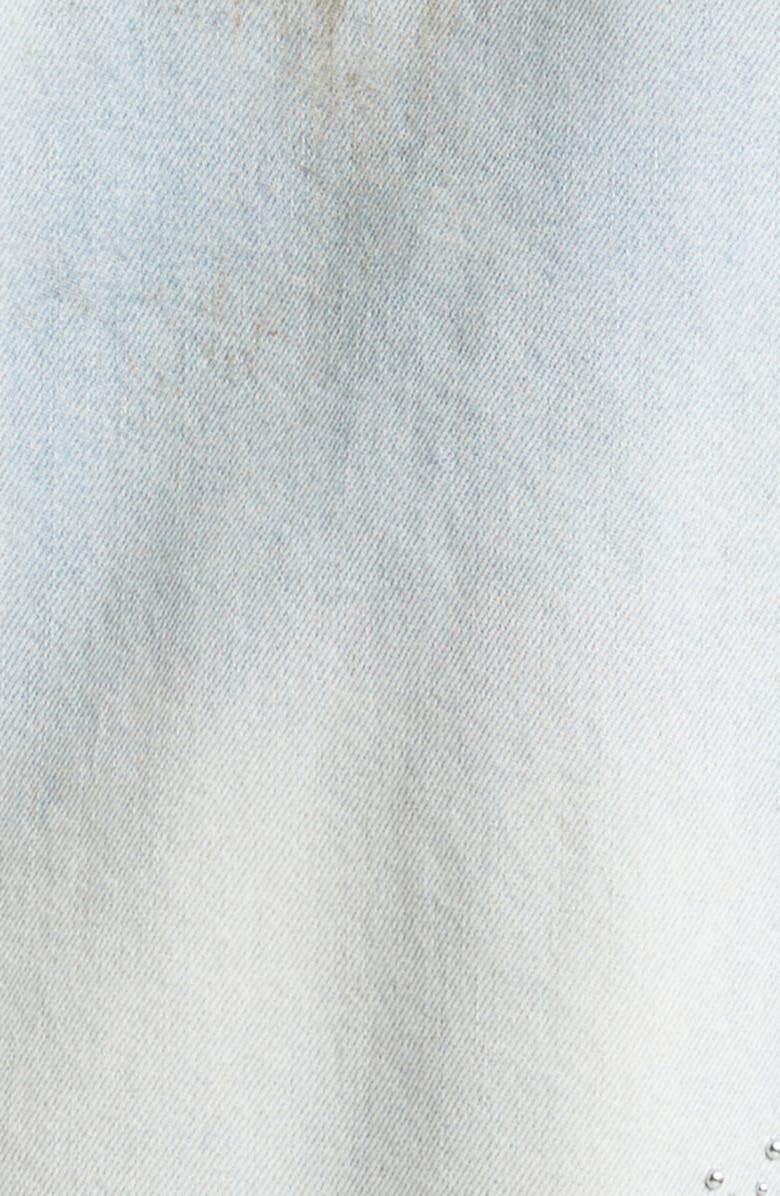 AMIRI Crystal Studded Bones Denim Trucker Jacket, Alternate, color, Perfect Antique Indigo