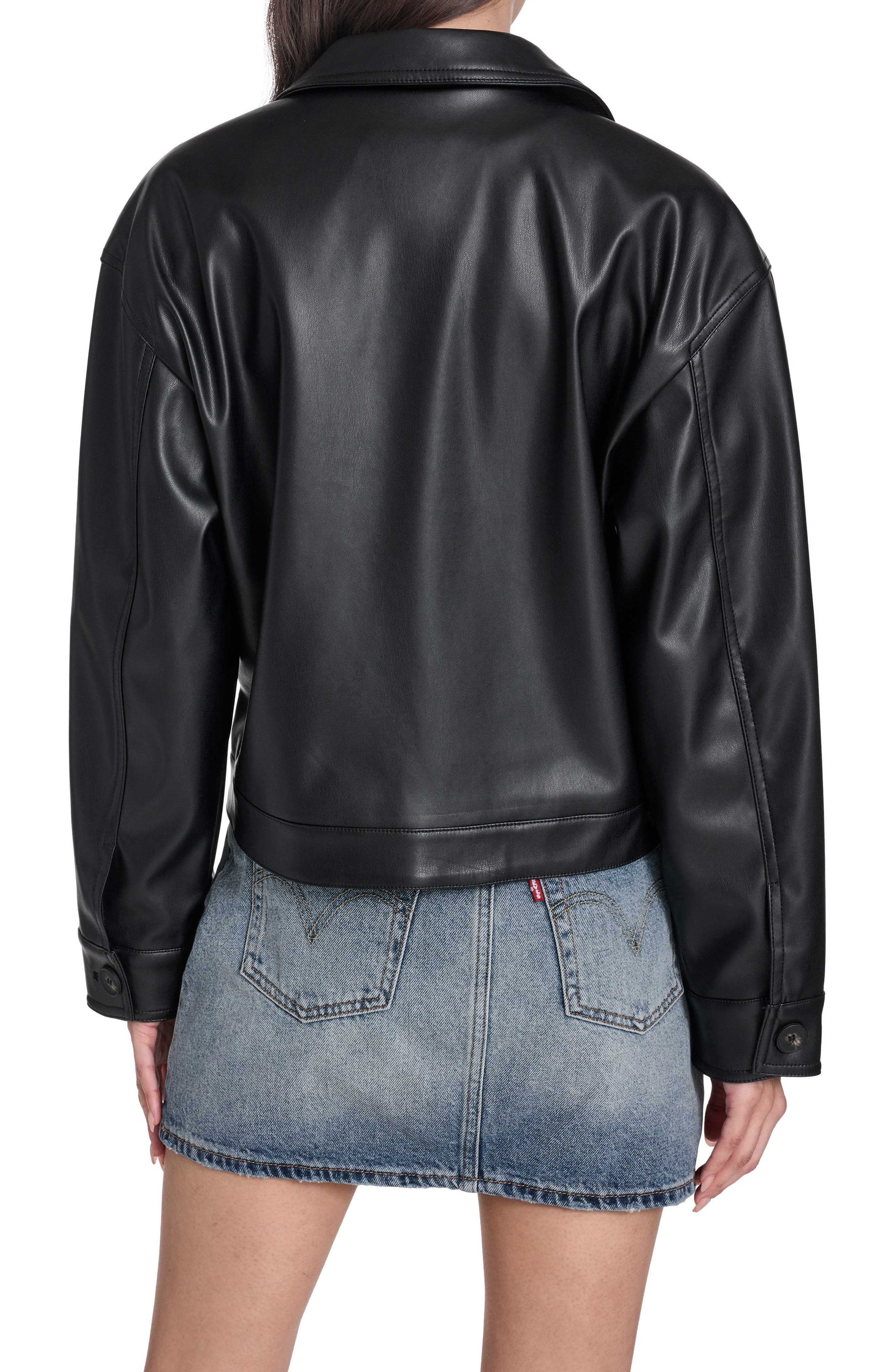 Faux Leather Shirt Jacket - image 2