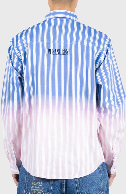 Pleasures Regular Fit Ombre Button Front Shirt In Blue
