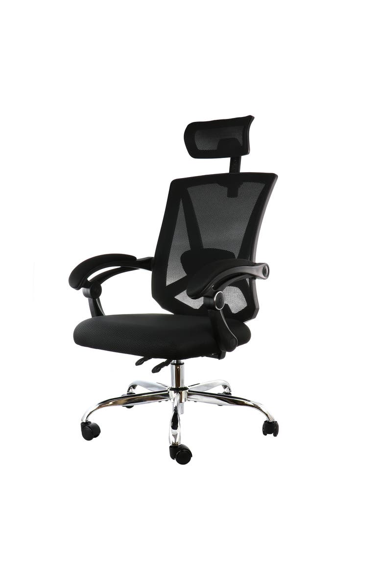 Elama Full Back Adjustable Office Chair with Headrest, Main, color, Black