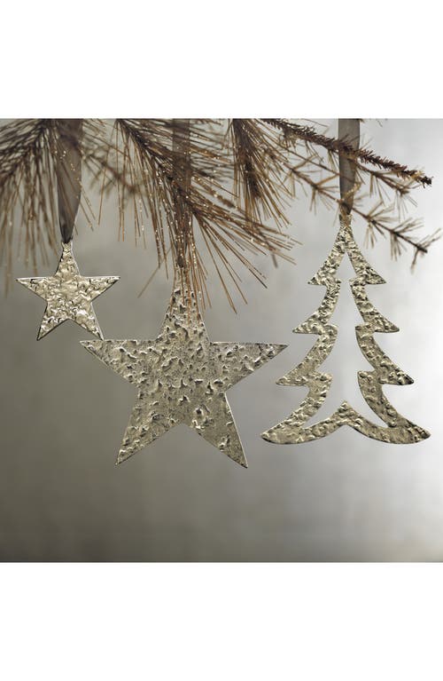Zodax Set Of 6 Cast Aluminum Christmas Tree Ornaments In Silver