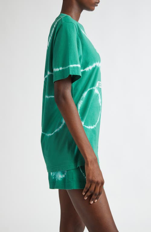 Sporty And Rich Sporty & Rich Emblem Tie Dye Cotton Graphic T-shirt In Gemstone Tie Dye