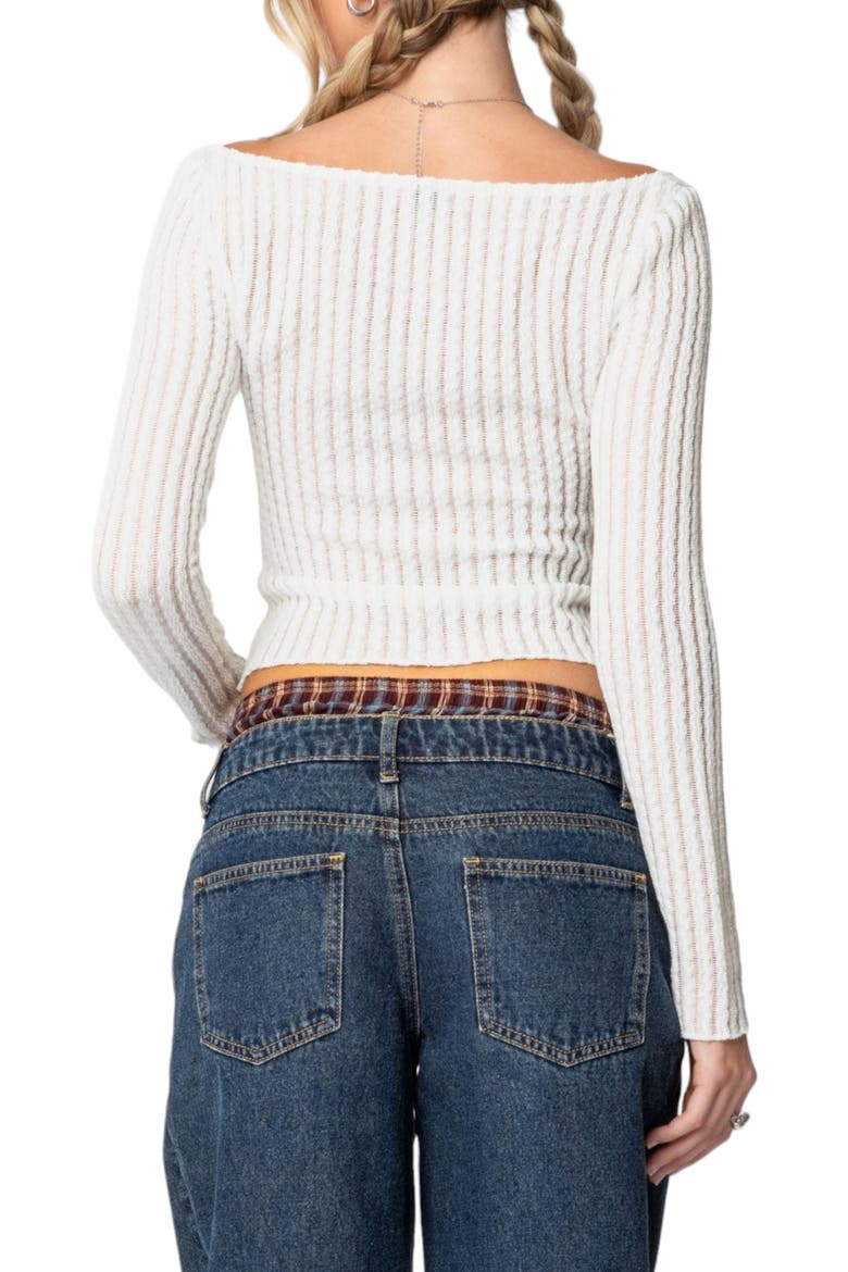 Texture Crop Top, Alternate, color, WHITE