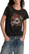 Lucky Brand Tattoo Pyramid Eye Rhinestone Cotton Graphic T-Shirt