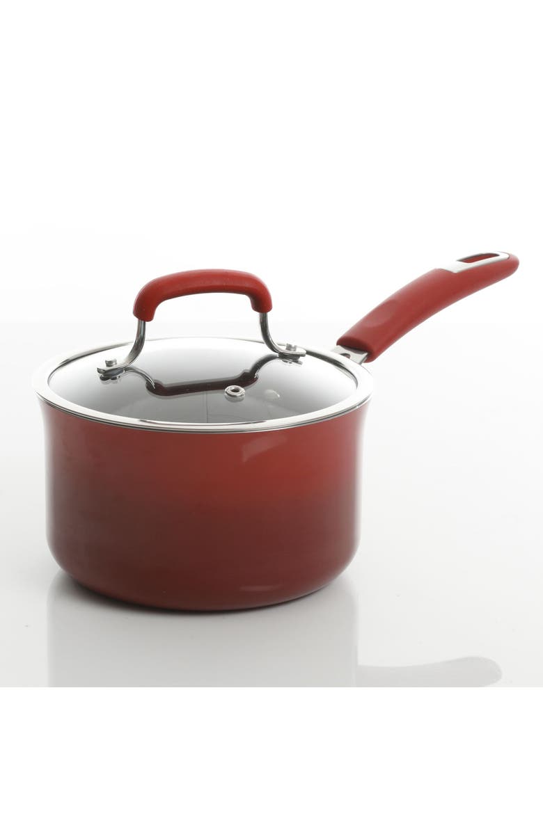 Kenmore Elite Andover 10 Piece Nonstick Aluminum Cookware Set, Alternate, color, Red Gradient