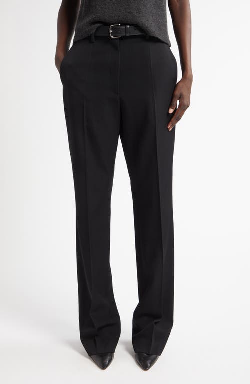 The Row Diane Wool Crepe Straight Leg Pants In Black
