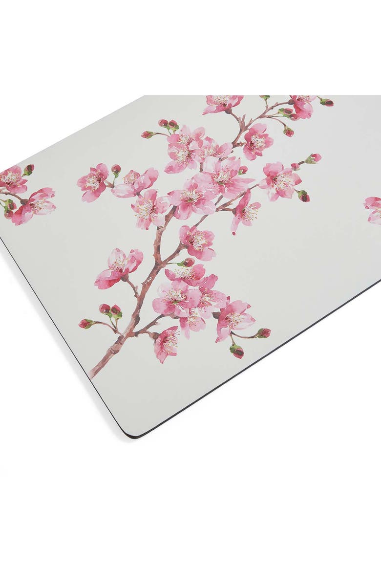 Pink Blossom Set of 4 Cork Back Placemats, Alternate, color, Pink