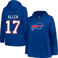 PROFILE Women's Profile Josh Allen Royal Buffalo Bills Plus Size Player Name & Number Pullover Hoodie