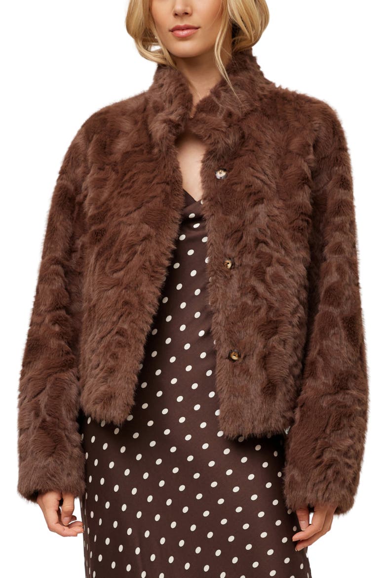 Mackenzie Reversible Faux Fur Coat, Main, color, WOOD