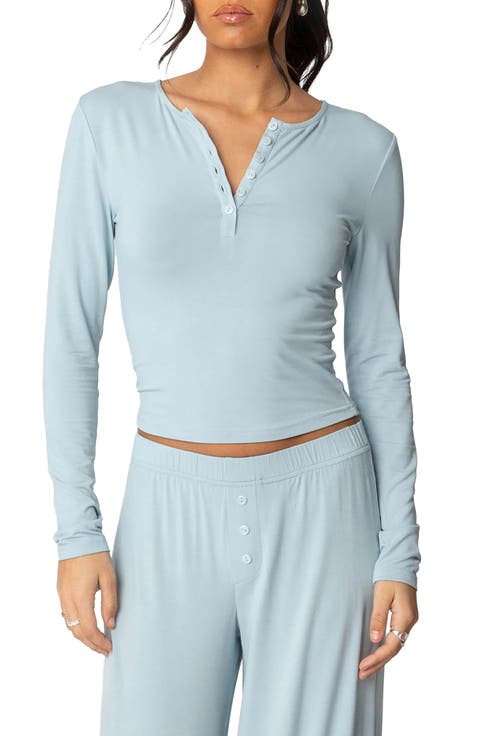 Kait Long Sleeve Crop Henley