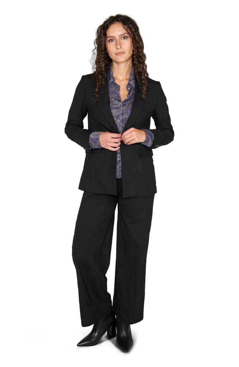 Lords of Harlech Julia Stretch Wool Tailored Blazer, Alternate, color, Black