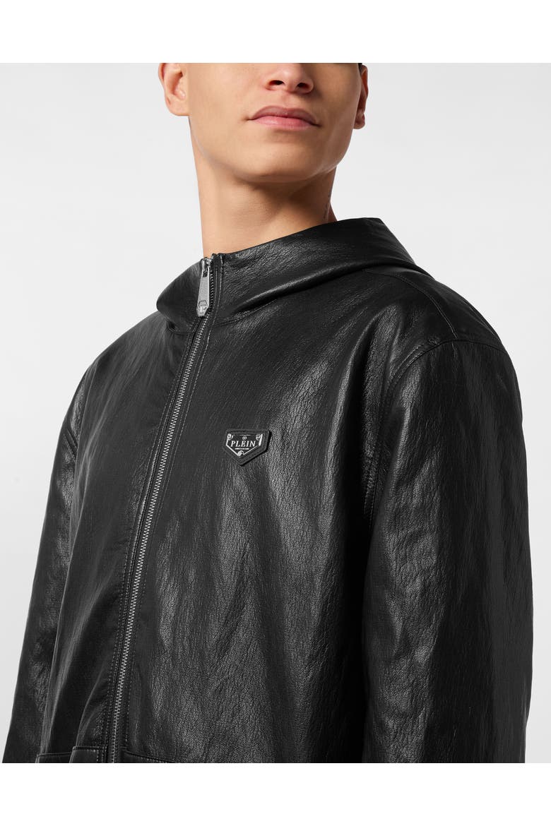 Eco Leather Windbreaker Men, Alternate, color, black