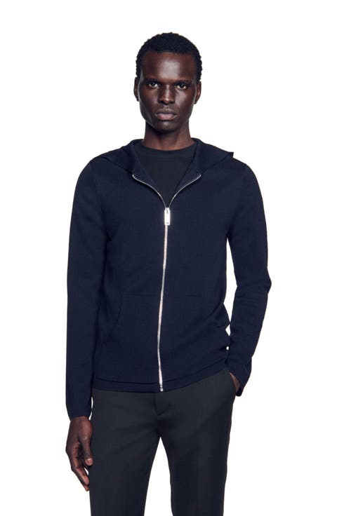 Zipped cardigan with hood