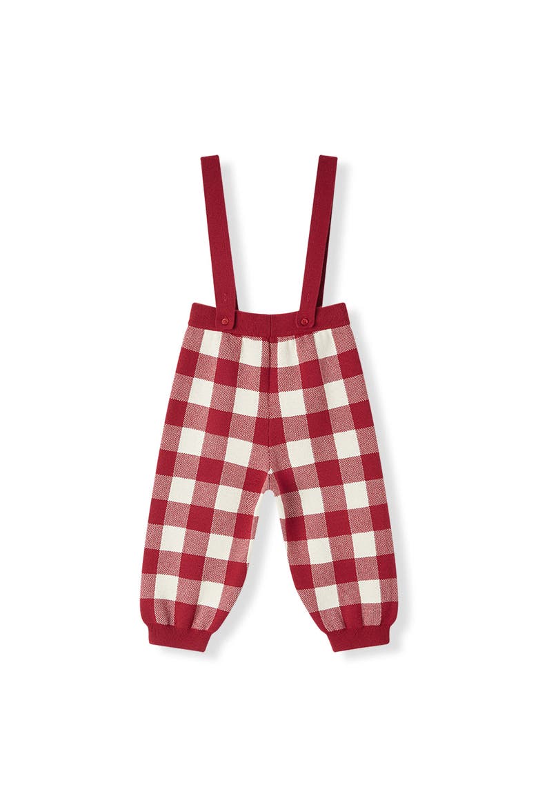 Knit Suspender Pants, Alternate, color, Red Gingham