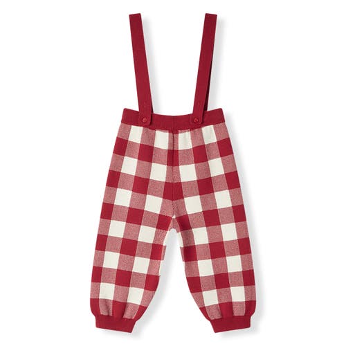 Milkbarn Knit Suspender Pants In Red