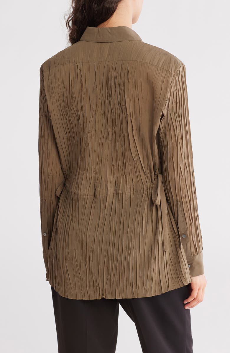 Theory Crinkle Button Front Shirt, Alternate, color,