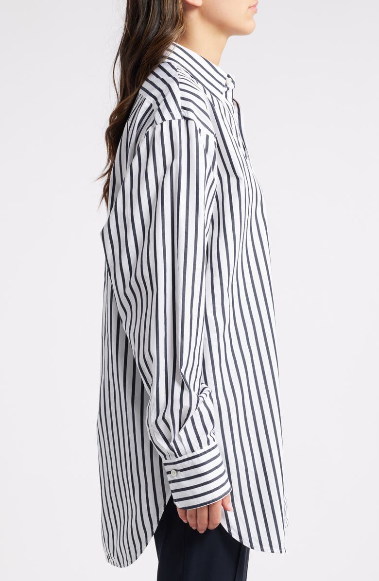 BOSS Berry Saturday Stripe Cotton Button-Up Shirt, Alternate, color, Wht