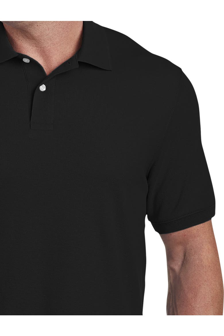 Big & Tall Piqué Polo Shirt, Alternate, color, BLACK