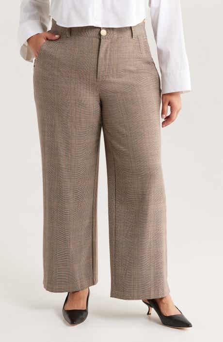 Wit & Wisdom Skyrise Glen Plaid Pleated Wide Leg Trousers