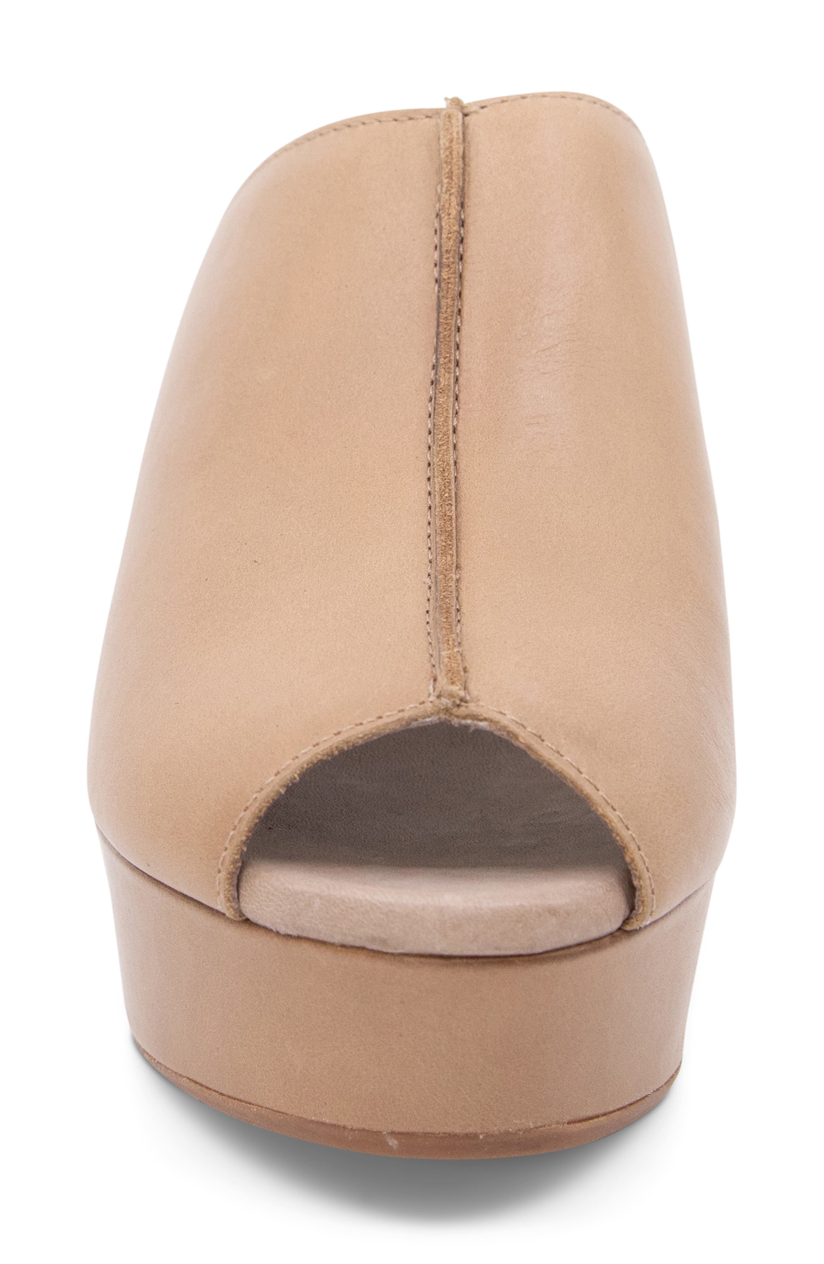 Platform Slide Sandal, Alternate, color, TAUPE LEATHER