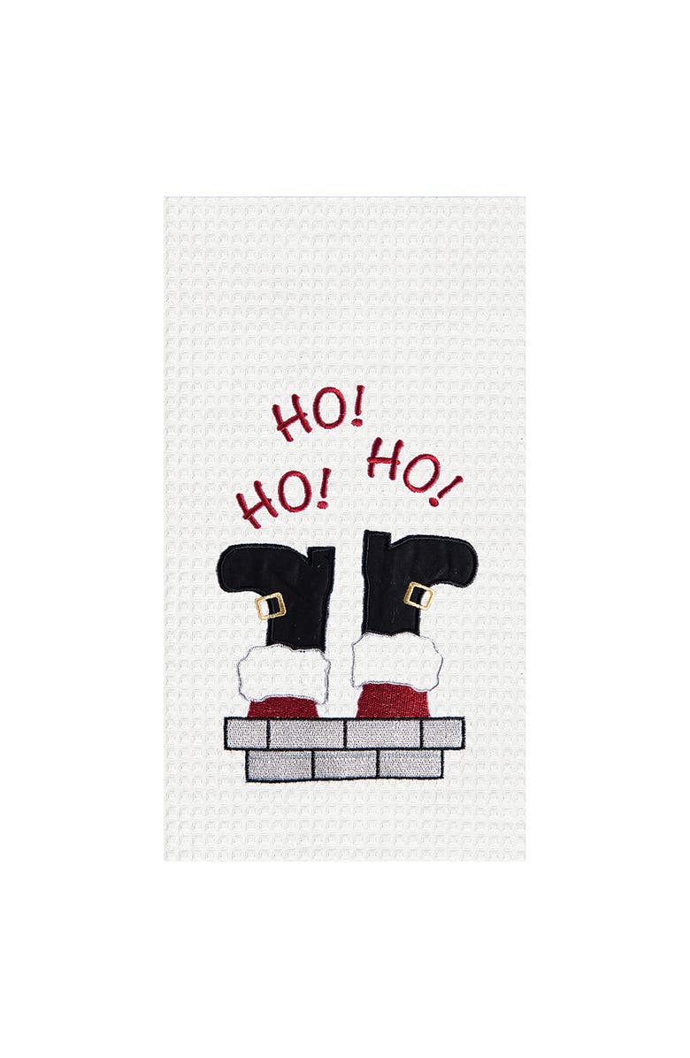 C&F Home Ho Ho Ho Waffle Weave Kitchen Towel, Main, color,