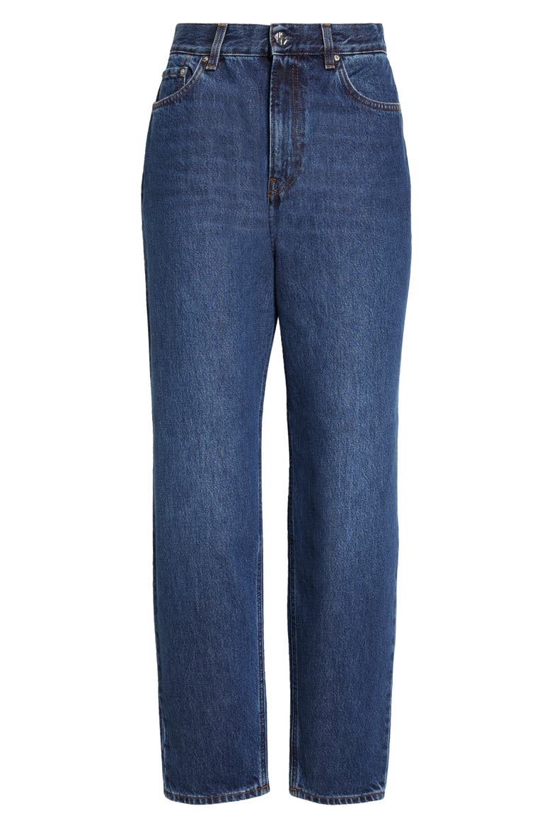 High Waist Tapered Jeans, Alternate, color, DARK BLUE