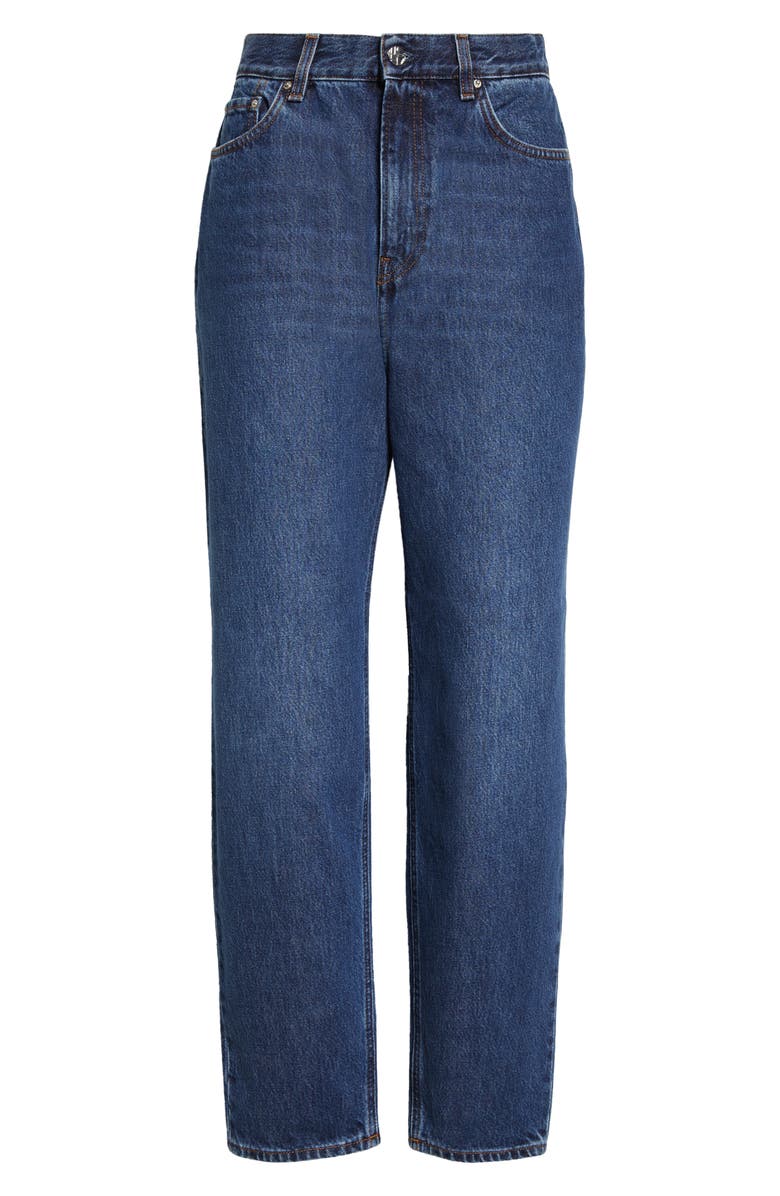 TOTEME High Waist Tapered Jeans, Alternate, color, Dark Blue