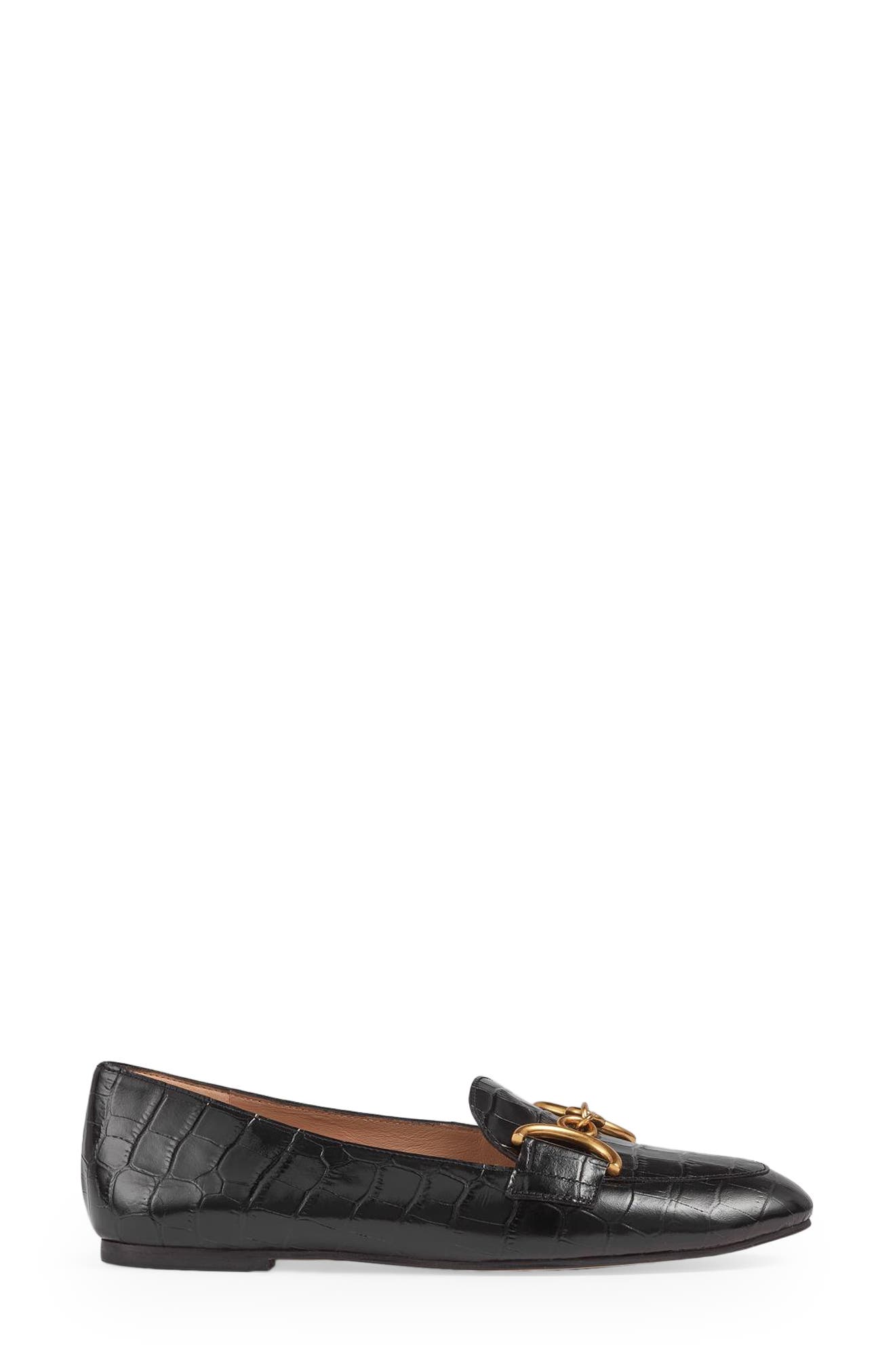 LK Bennett Daphne Croc Embossed Bit Loafer, Main, color, 