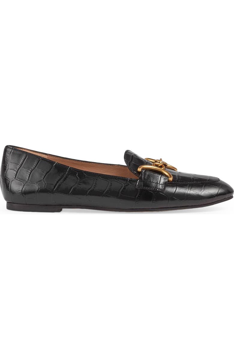 LK Bennett Daphne Croc Embossed Bit Loafer, Main, color,