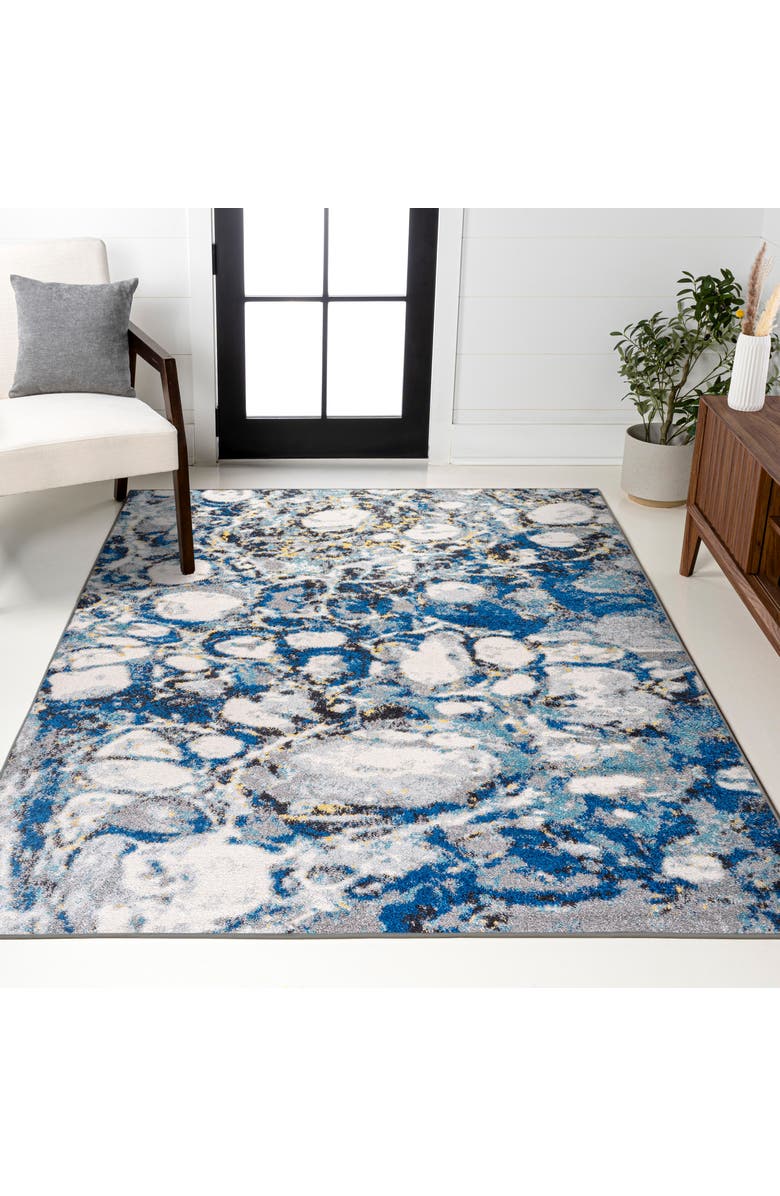 JONATHAN Y Pebble Marbled Abstract Area Rug, Alternate, color, Dark Gray/Blue