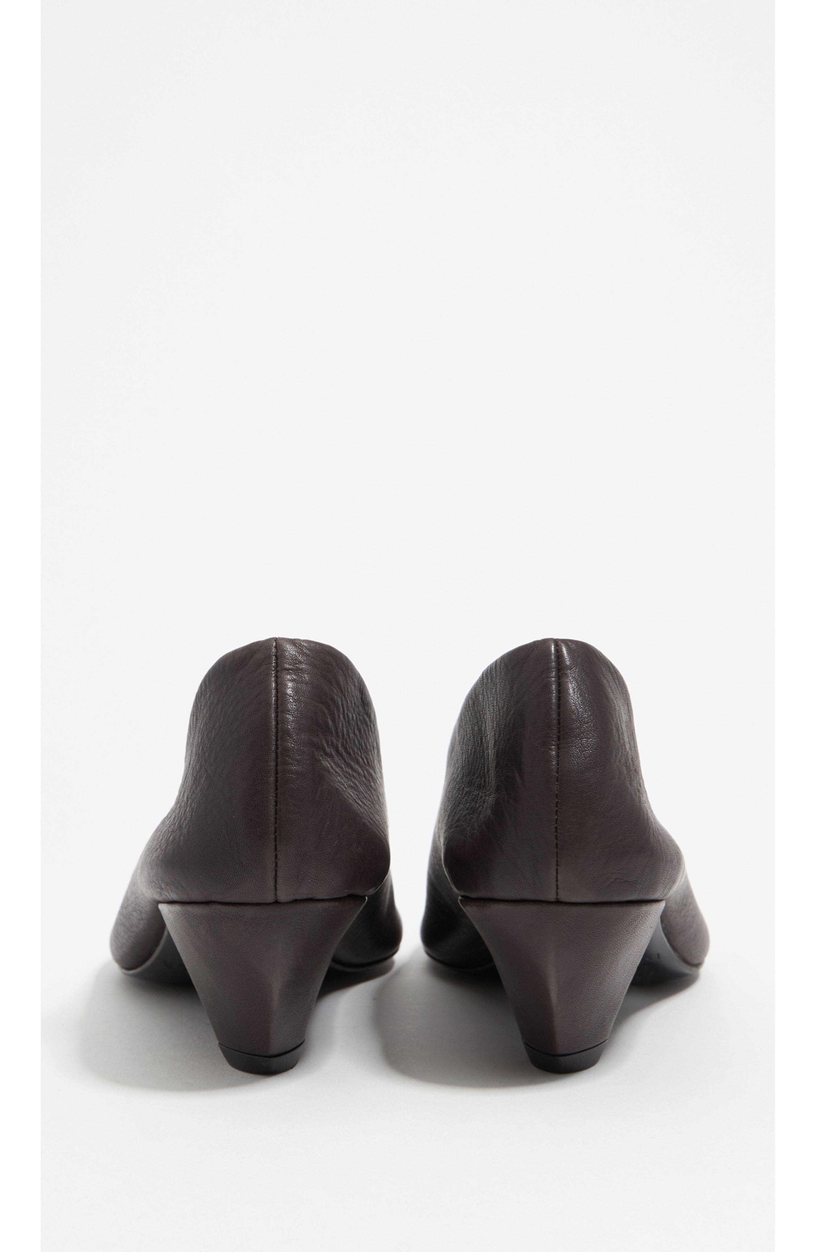 Leather Medium Heel Court Shoe, Alternate, color, MOKA
