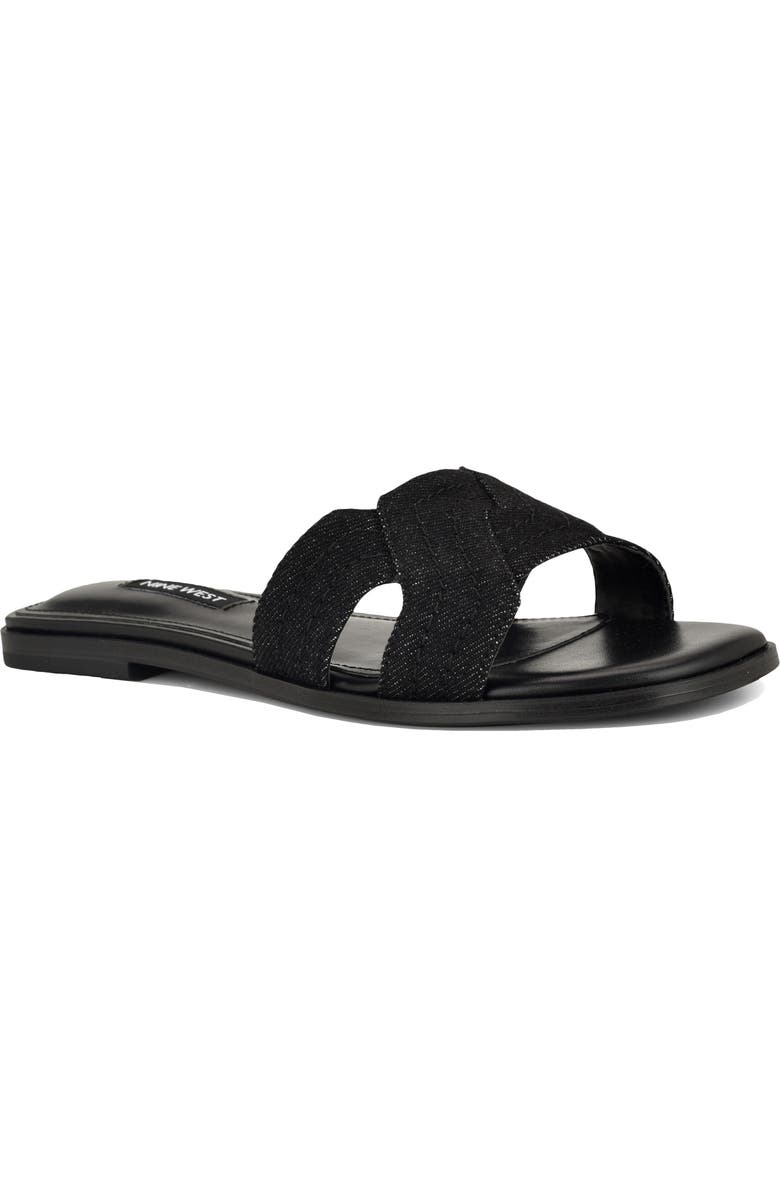 Nine West Gammy Slide Sandal, Main, color, Black