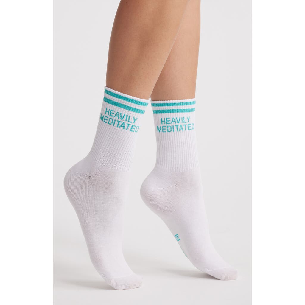 High Heel Jungle Cotton Blend Crew Socks In Blue