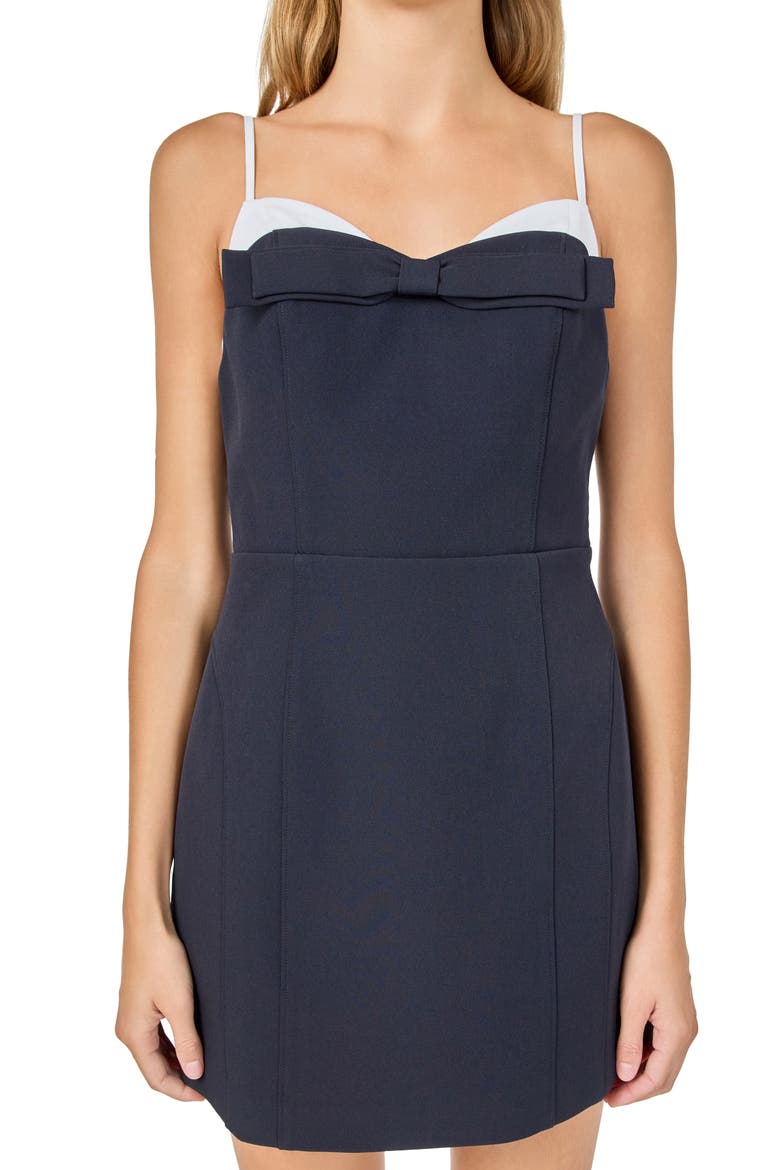 Bow Minidress, Alternate, color, NAVY