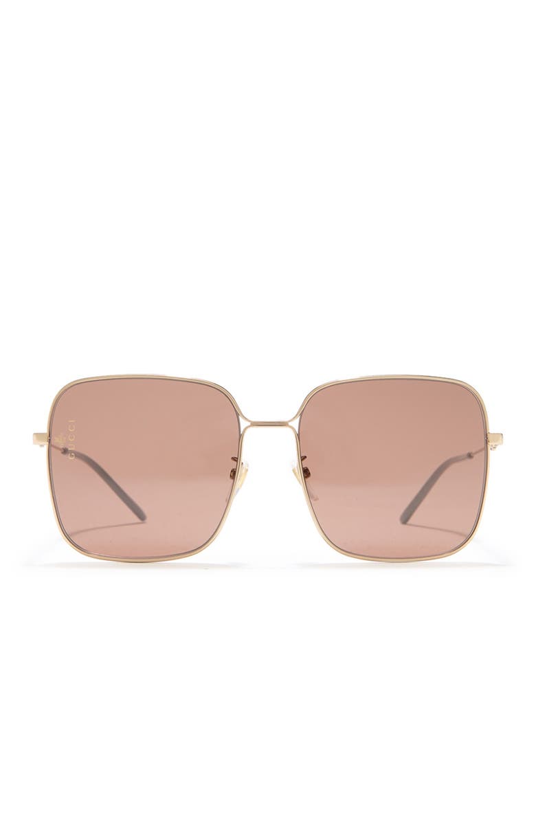 Gucci 60mm Square Wire Sunglasses, Main, color,