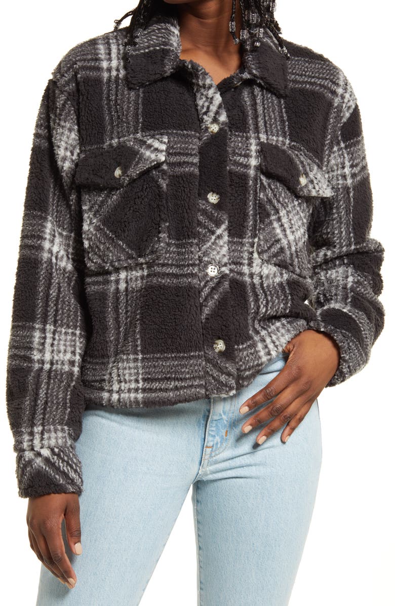 Thread & Supply Crop Fleece Shirt Jacket, Alternate, color, 